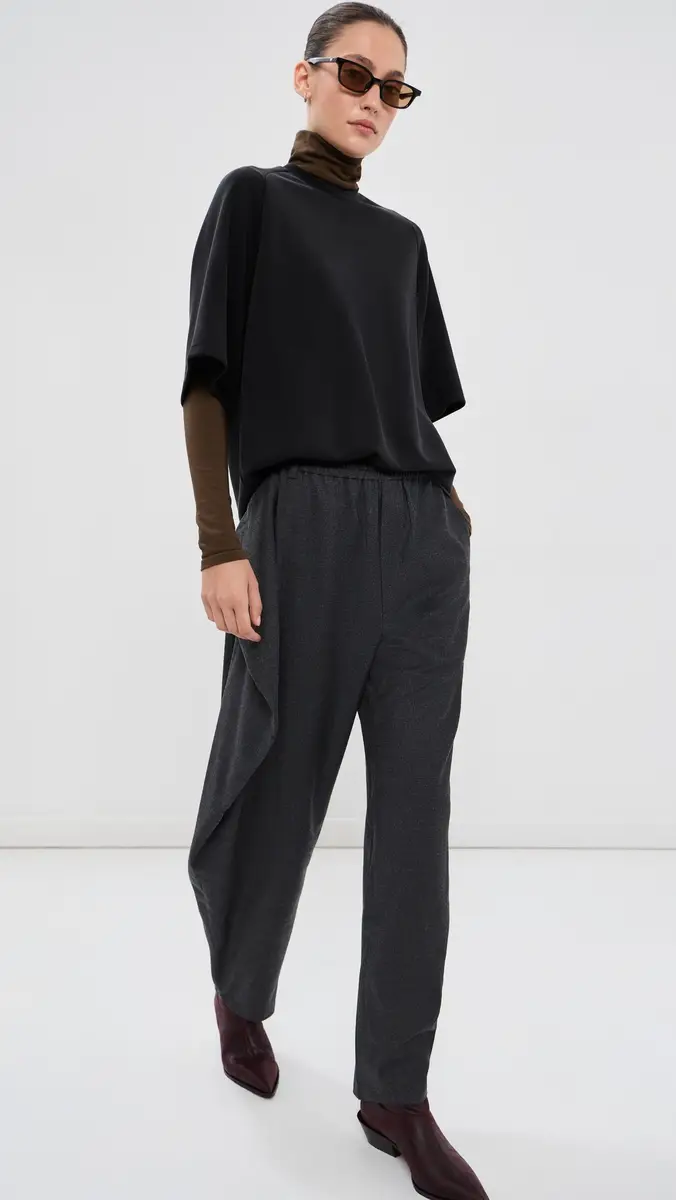 Tibi Cozy Flannel Side Drape Trousers | Thumbnail 6 Tibi Cozy Flannel Side Drape Trousers | Thumbnail 6