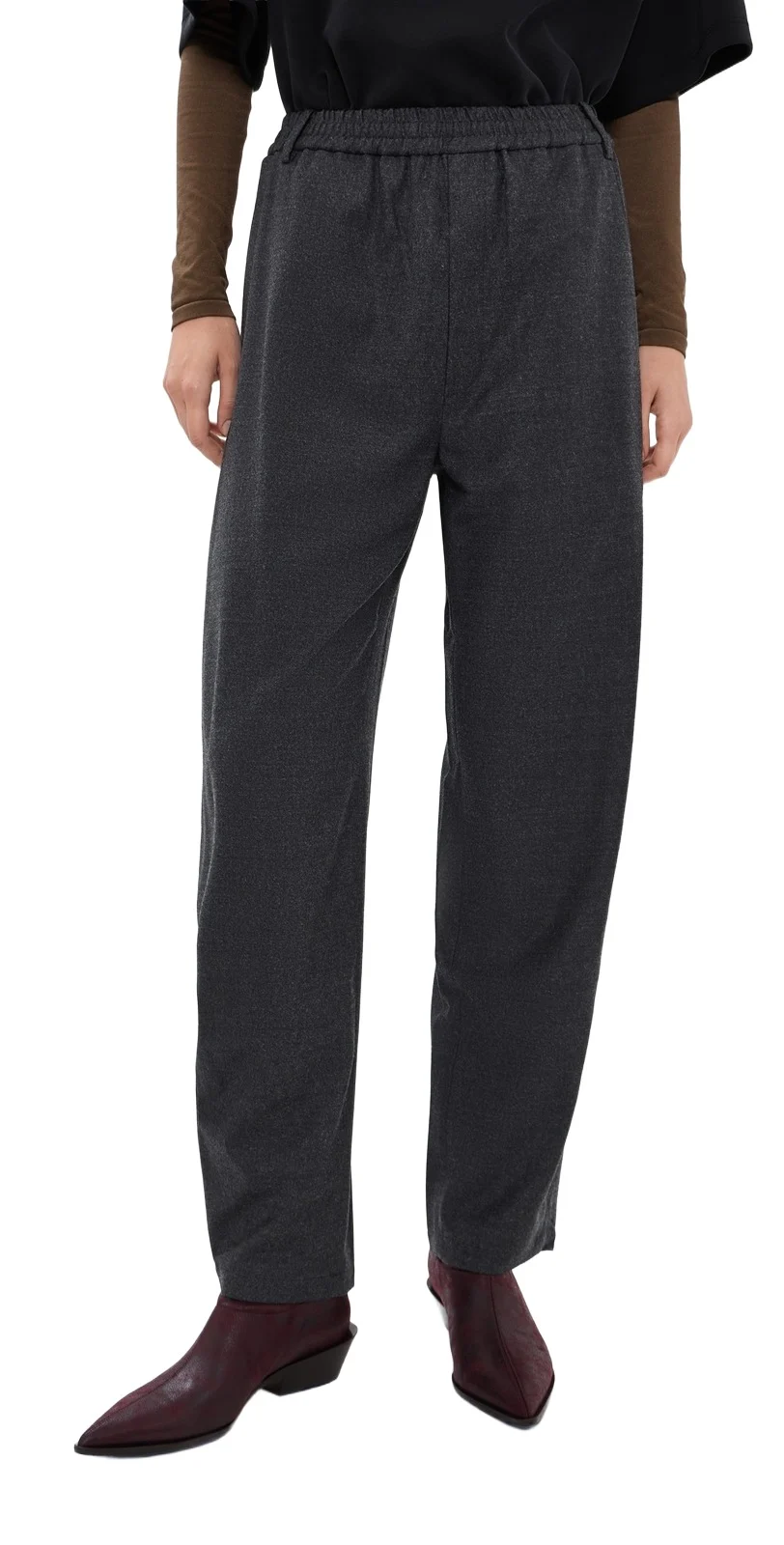 Tibi Cozy Flannel Side Drape Trousers