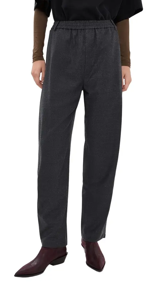 Tibi Cozy Flannel Side Drape Trousers