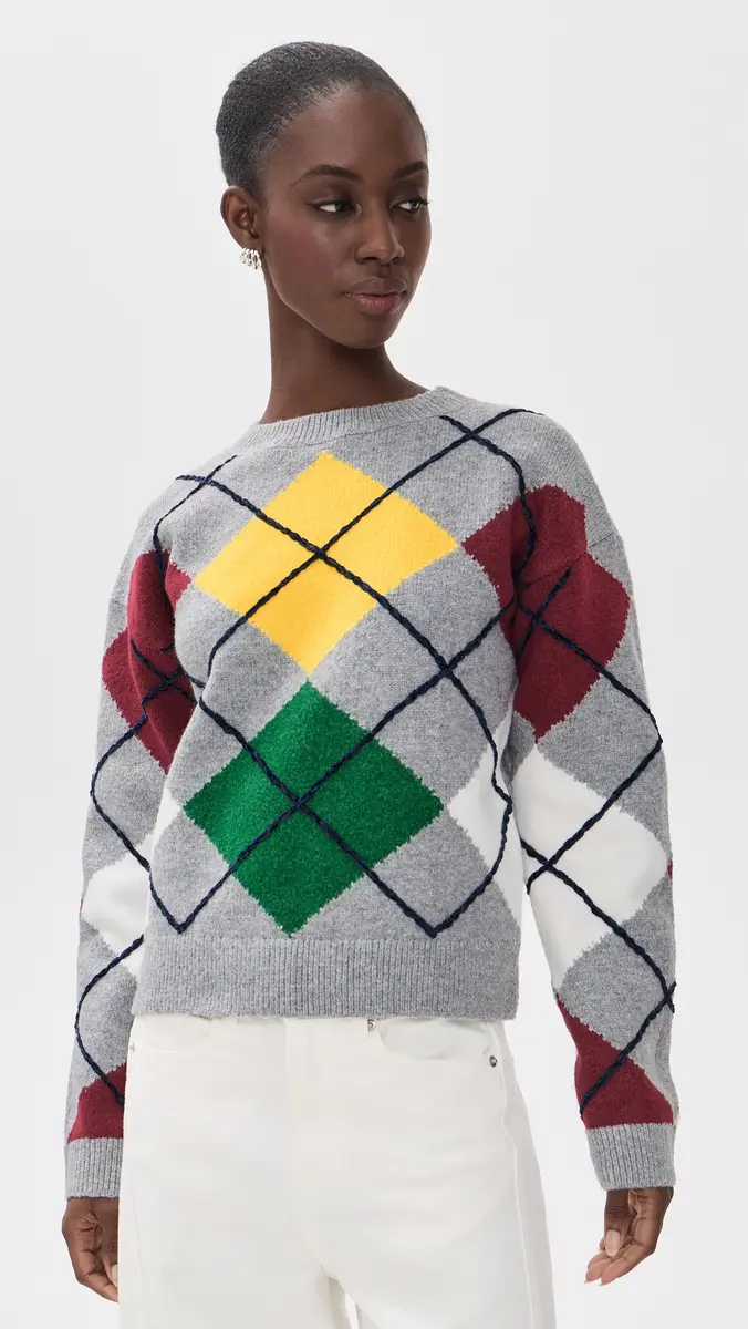 English Factory Argyle Whipstitch Knit Sweater | Thumbnail 2 English Factory Argyle Whipstitch Knit Sweater | Thumbnail 2