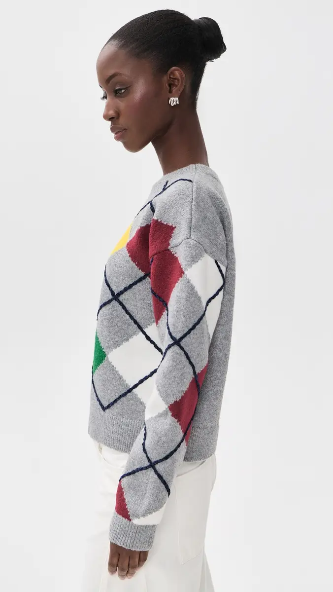 English Factory Argyle Whipstitch Knit Sweater | Thumbnail 4 English Factory Argyle Whipstitch Knit Sweater | Thumbnail 4