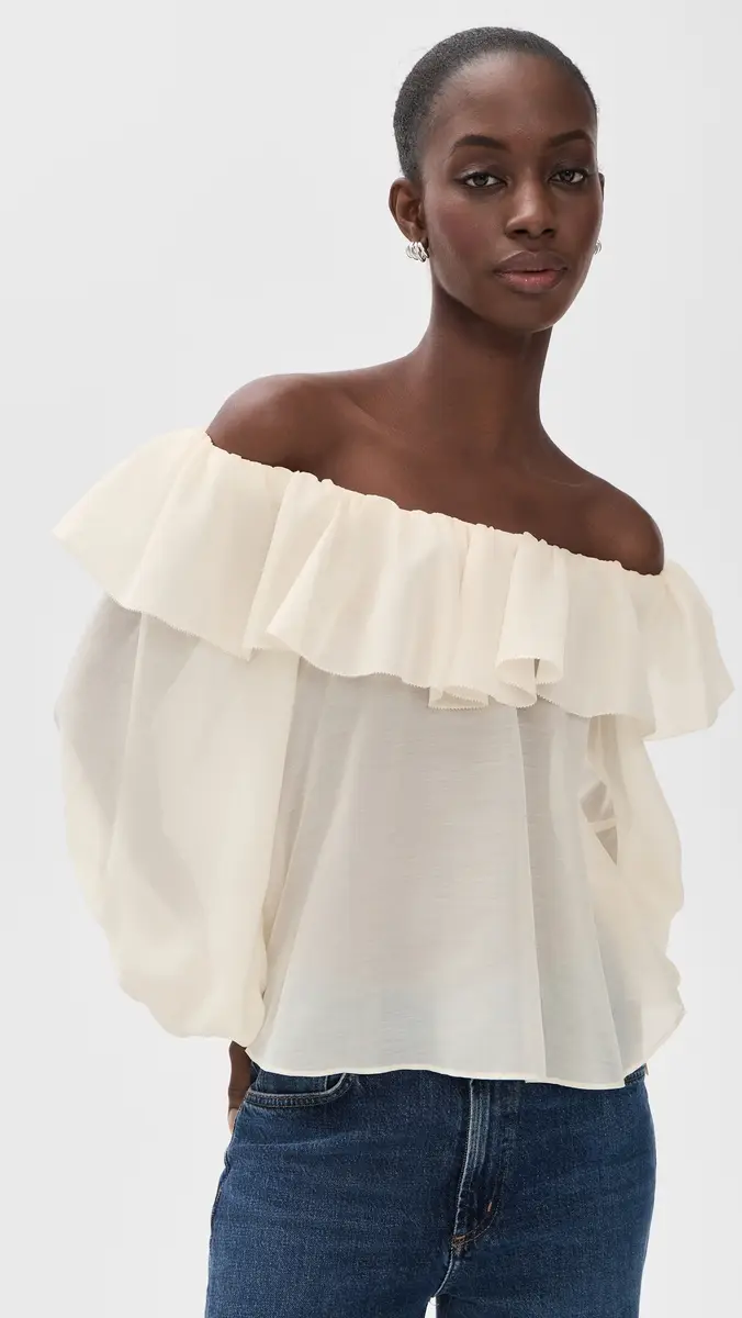 Alice + Olivia Alta Off Shoulder Ruffle Blouse | Thumbnail 2 Alice + Olivia Alta Off Shoulder Ruffle Blouse | Thumbnail 2