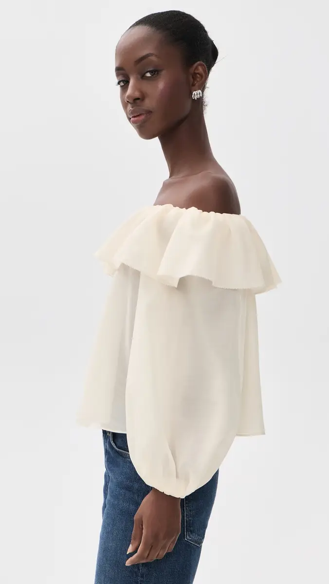 Alice + Olivia Alta Off Shoulder Ruffle Blouse | Thumbnail 4 Alice + Olivia Alta Off Shoulder Ruffle Blouse | Thumbnail 4