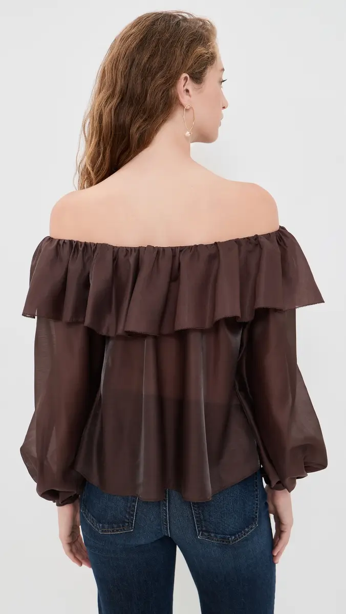 Alice + Olivia Alta Off Shoulder Ruffle Blouse | Thumbnail 3 Alice + Olivia Alta Off Shoulder Ruffle Blouse | Thumbnail 3