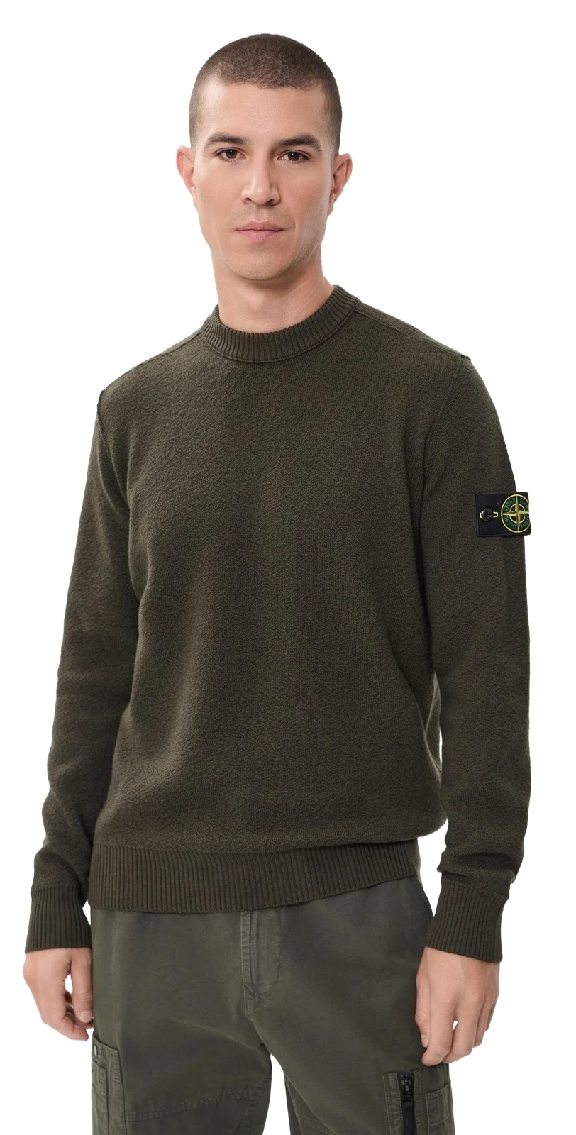 Stone Island Textured Stitch Crew Neck Sweater