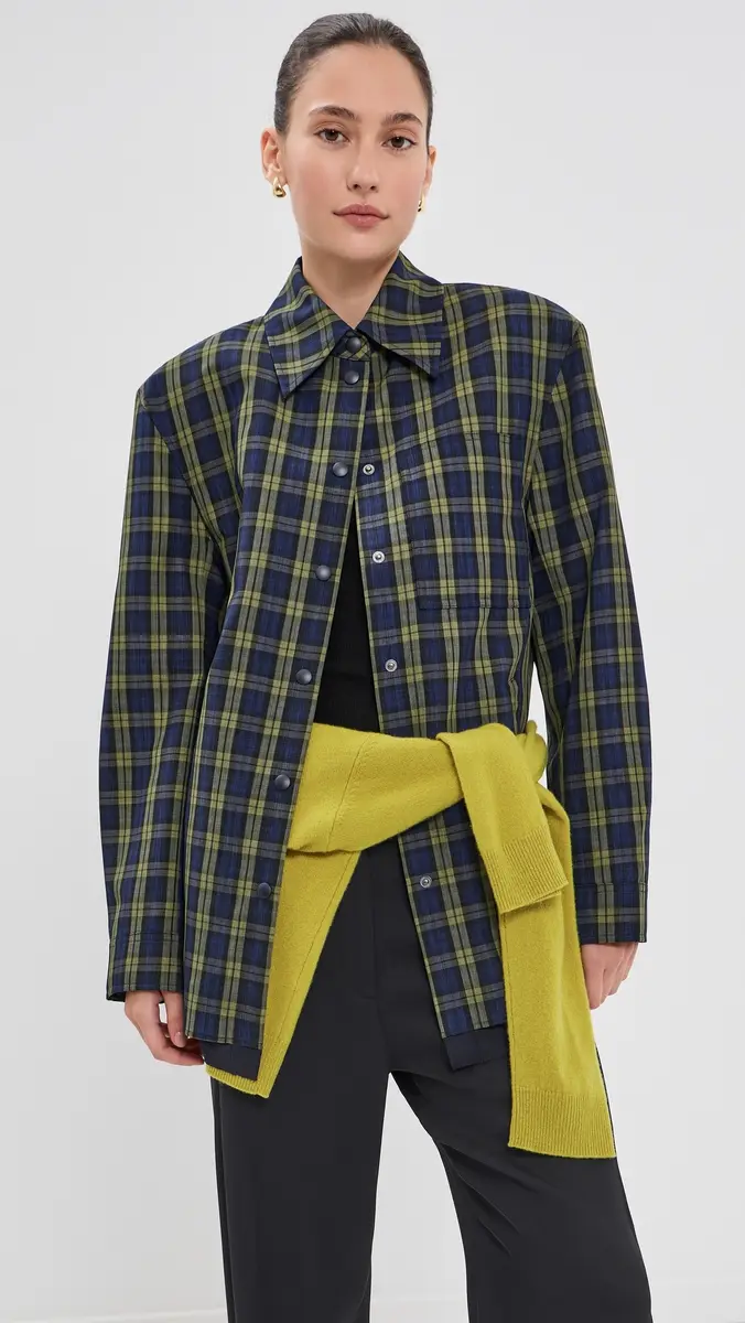 Tibi Techy Plaid Easy Shirt Jacket | Thumbnail 2 Tibi Techy Plaid Easy Shirt Jacket | Thumbnail 2