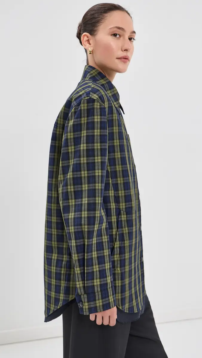 Tibi Techy Plaid Easy Shirt Jacket | Thumbnail 4 Tibi Techy Plaid Easy Shirt Jacket | Thumbnail 4