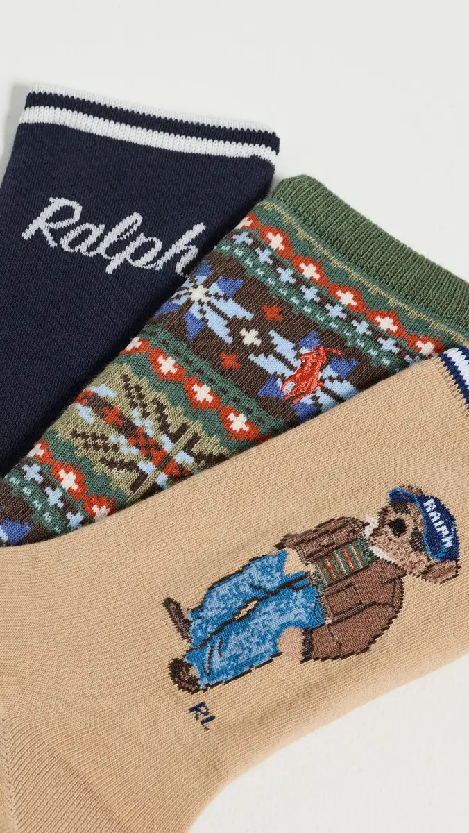 Polo Ralph Lauren Pre-Fall Bear Socks 3-Pack | Thumbnail 3 Polo Ralph Lauren Pre-Fall Bear Socks 3-Pack | Thumbnail 3