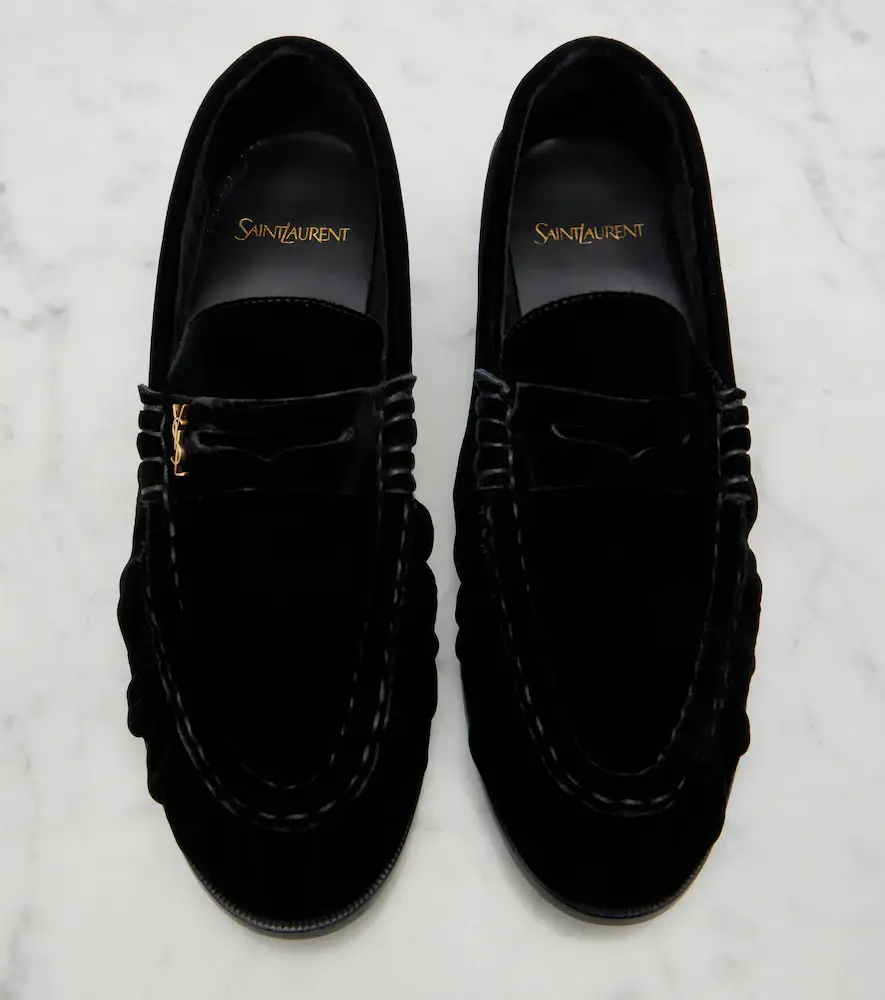 Saint Laurent Le Loafer velvet penny loafers | Thumbnail 4 Saint Laurent Le Loafer velvet penny loafers | Thumbnail 4