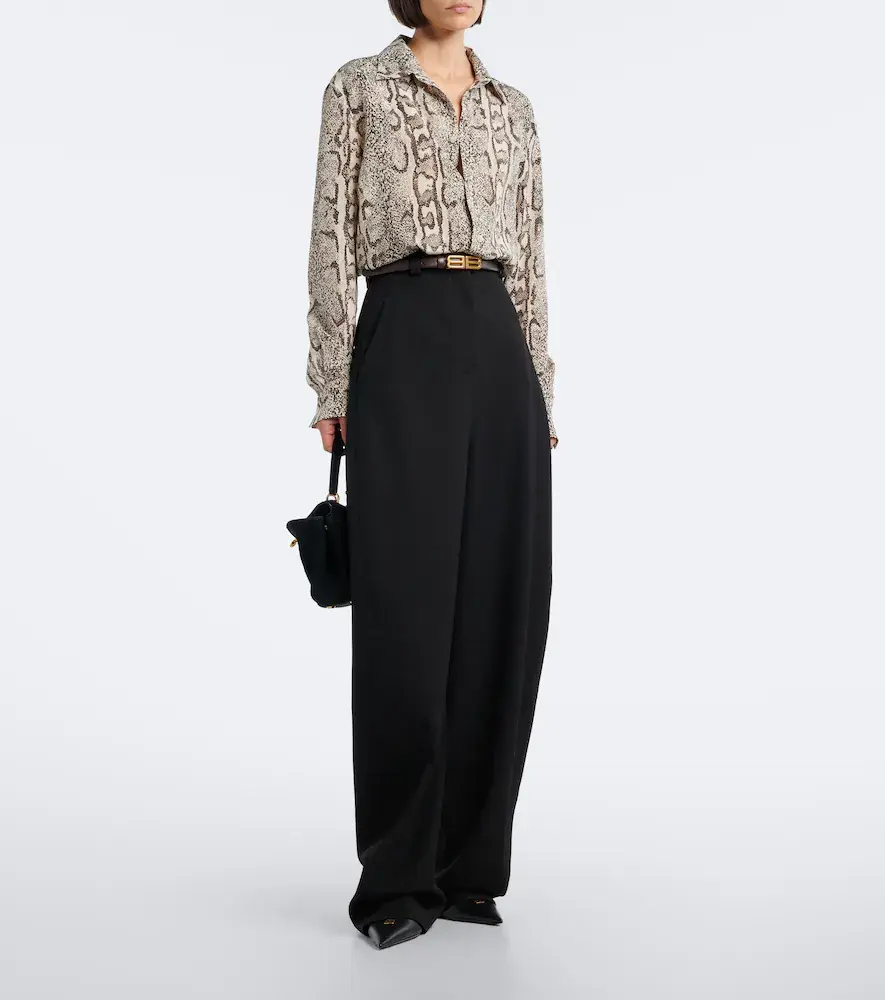 Balenciaga Wool barrel-leg pants | Thumbnail 4