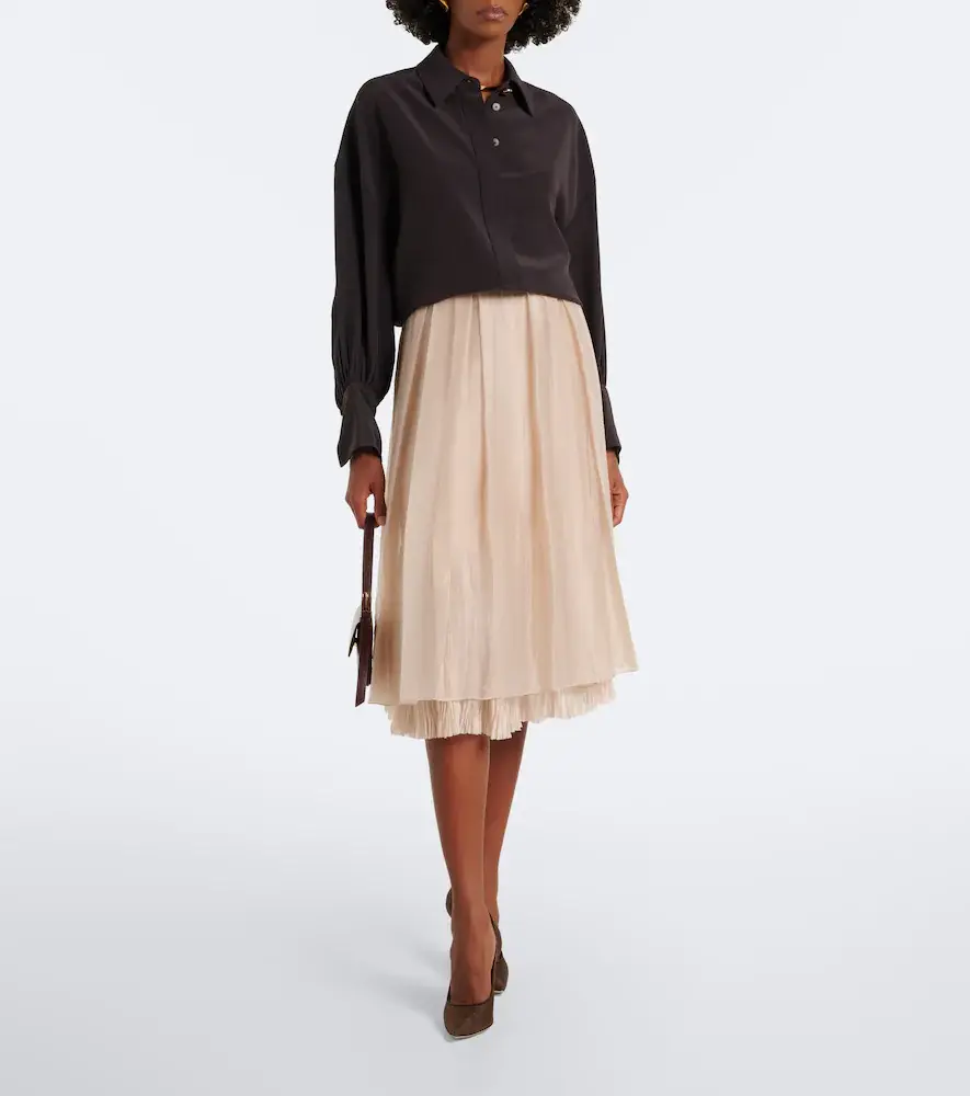 Vince Layered pleated midi skirt | Thumbnail 2 Vince Layered pleated midi skirt | Thumbnail 2