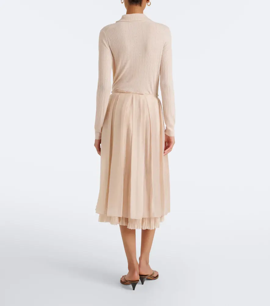 Vince Layered pleated midi skirt | Thumbnail 4 Vince Layered pleated midi skirt | Thumbnail 4