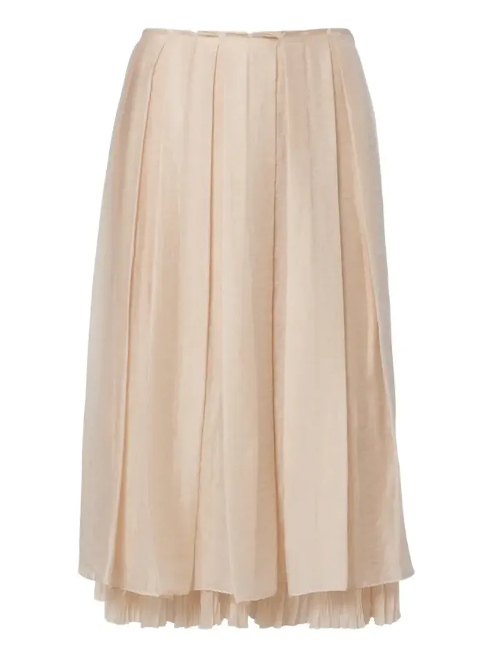 Vince Layered pleated midi skirt