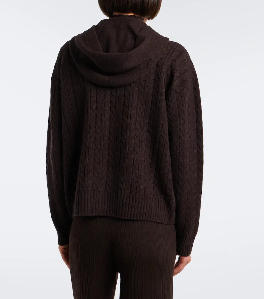 AGNONA Cable-knit cashmere zip-up hoodie | Thumbnail 3