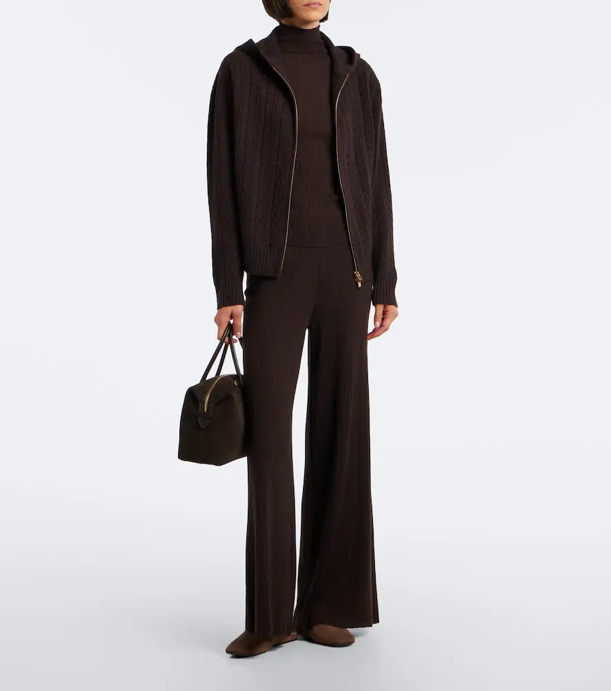 AGNONA Cable-knit cashmere zip-up hoodie | Thumbnail 5