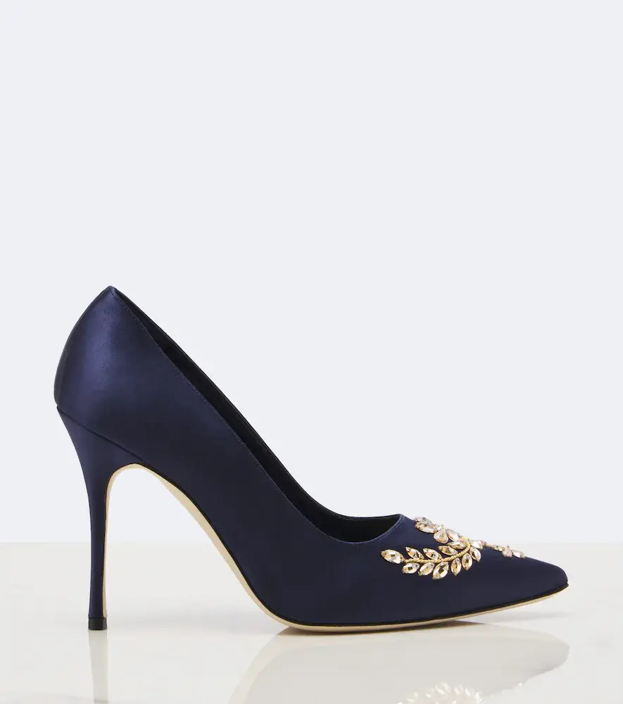Manolo Blahnik Pasadis embellished satin pumps | Thumbnail 2 Manolo Blahnik Pasadis embellished satin pumps | Thumbnail 2