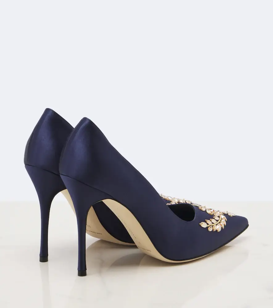 Manolo Blahnik Pasadis embellished satin pumps | Thumbnail 3 Manolo Blahnik Pasadis embellished satin pumps | Thumbnail 3