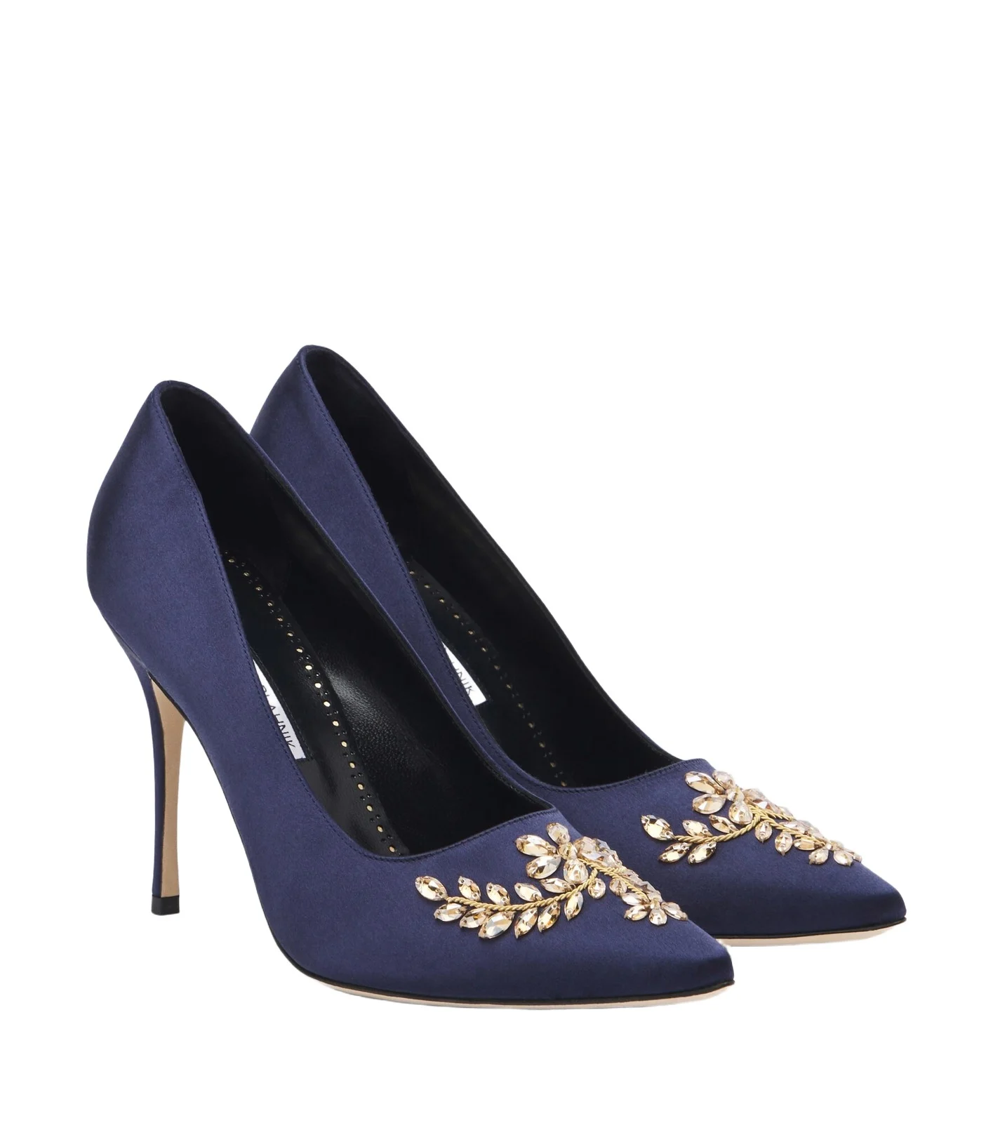 Manolo Blahnik Pasadis embellished satin pumps