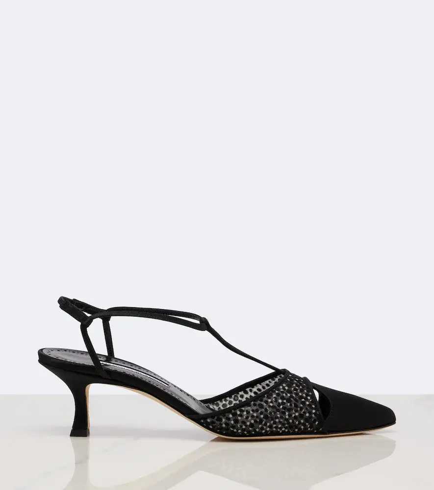 Manolo Blahnik Turgimodla satin slingback pumps | Thumbnail 3 Manolo Blahnik Turgimodla satin slingback pumps | Thumbnail 3