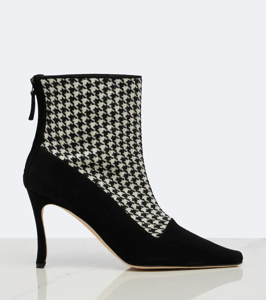 Manolo Blahnik Gosta houndstooth suede-trimmed ankle boots | Thumbnail 2 Manolo Blahnik Gosta houndstooth suede-trimmed ankle boots | Thumbnail 2