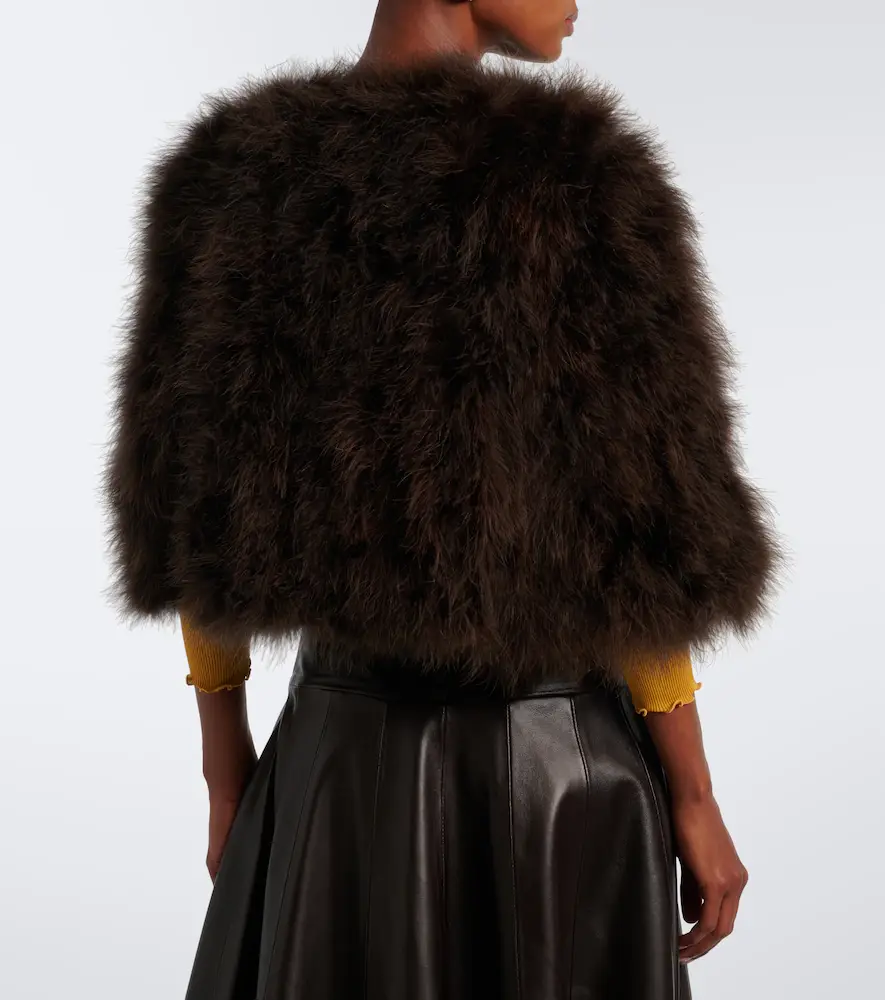 Yves Salomon Cropped feather jacket | Thumbnail 2