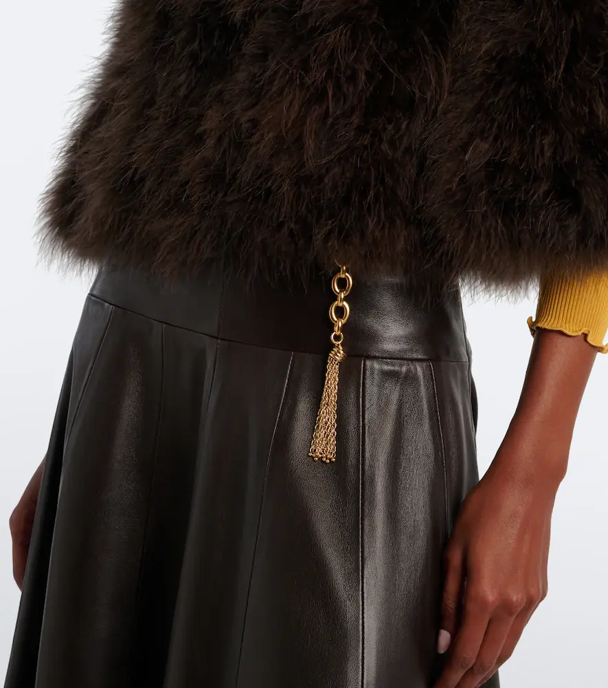 Yves Salomon Cropped feather jacket | Thumbnail 3