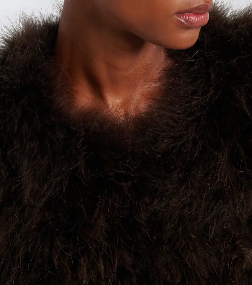 Yves Salomon Cropped feather jacket | Thumbnail 4