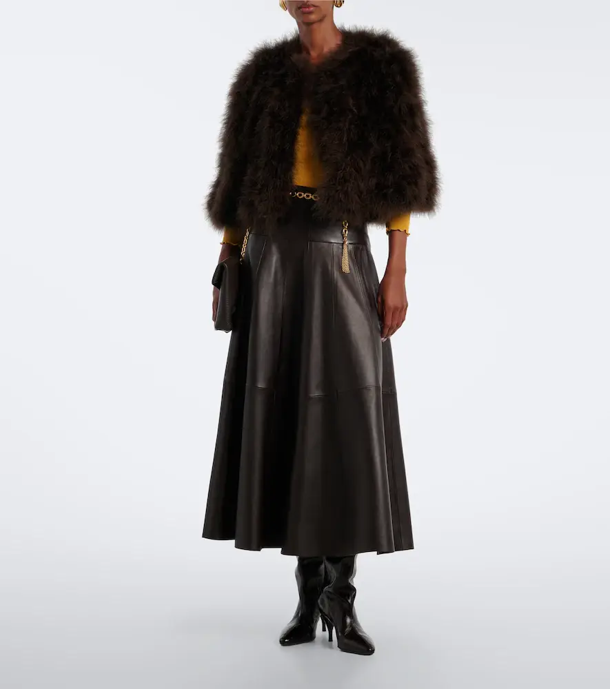 Yves Salomon Cropped feather jacket | Thumbnail 5