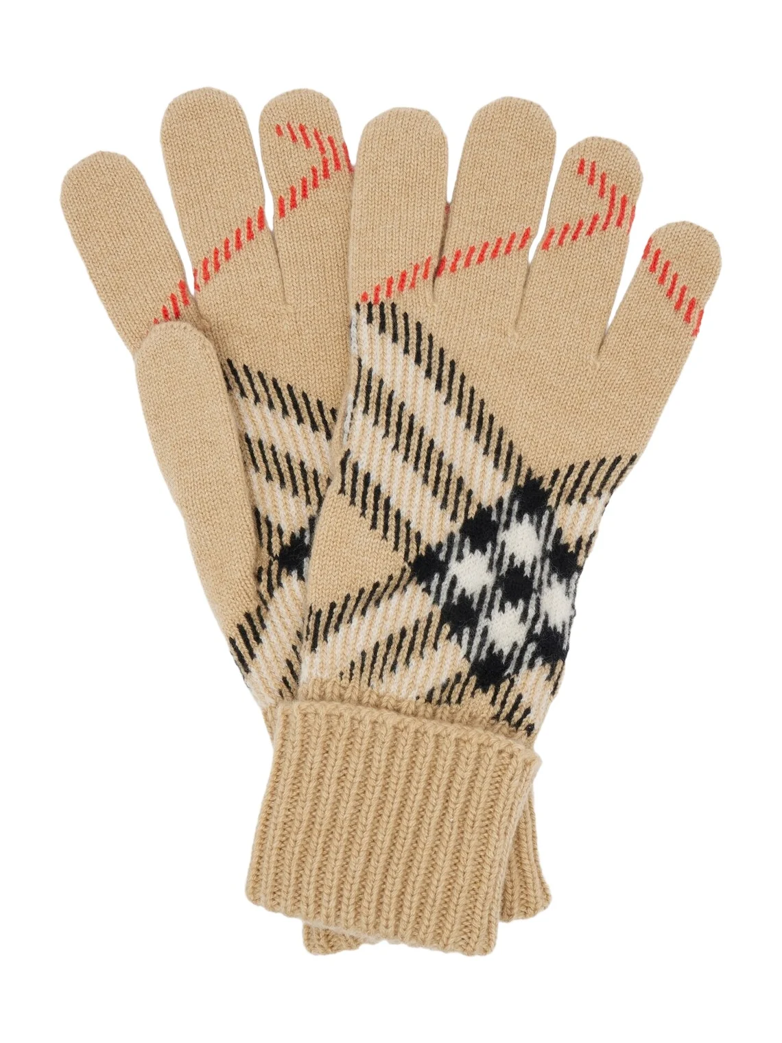 Check cashmere-blend gloves Check cashmere-blend gloves