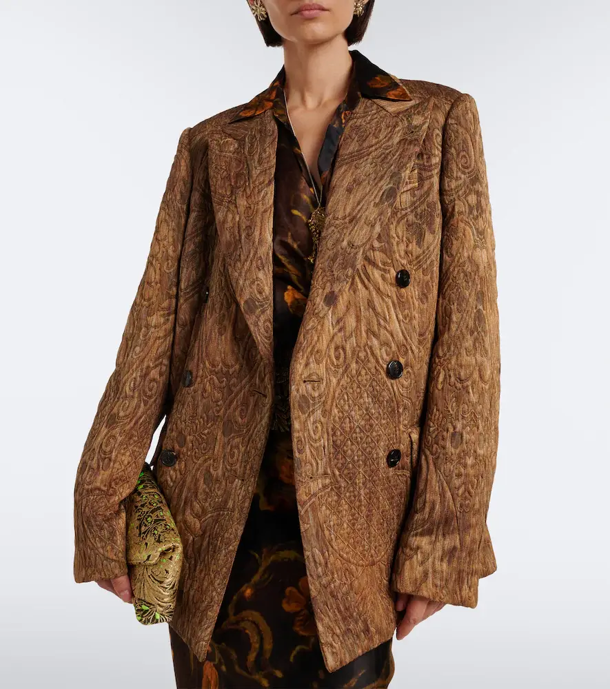 Dries Van Noten Jacquard double-breasted jacket | Thumbnail 3
