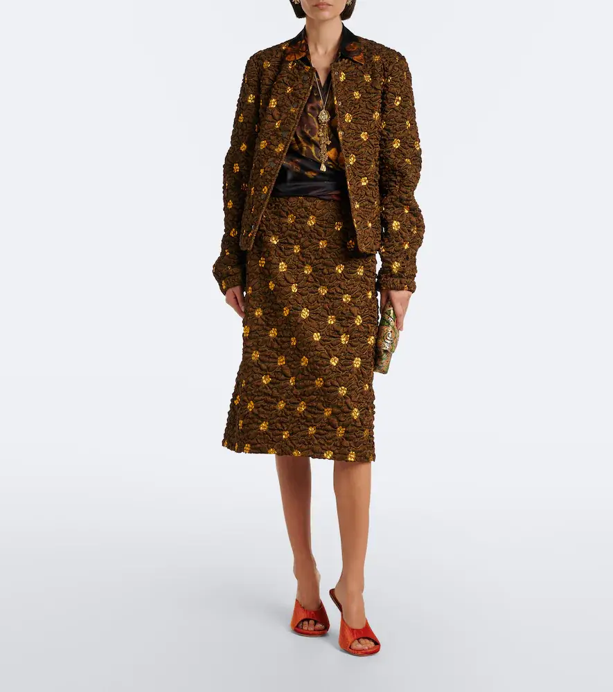 Dries Van Noten Embellished floral cloqué jacket | Thumbnail 7 Dries Van Noten Embellished floral cloqué jacket | Thumbnail 7