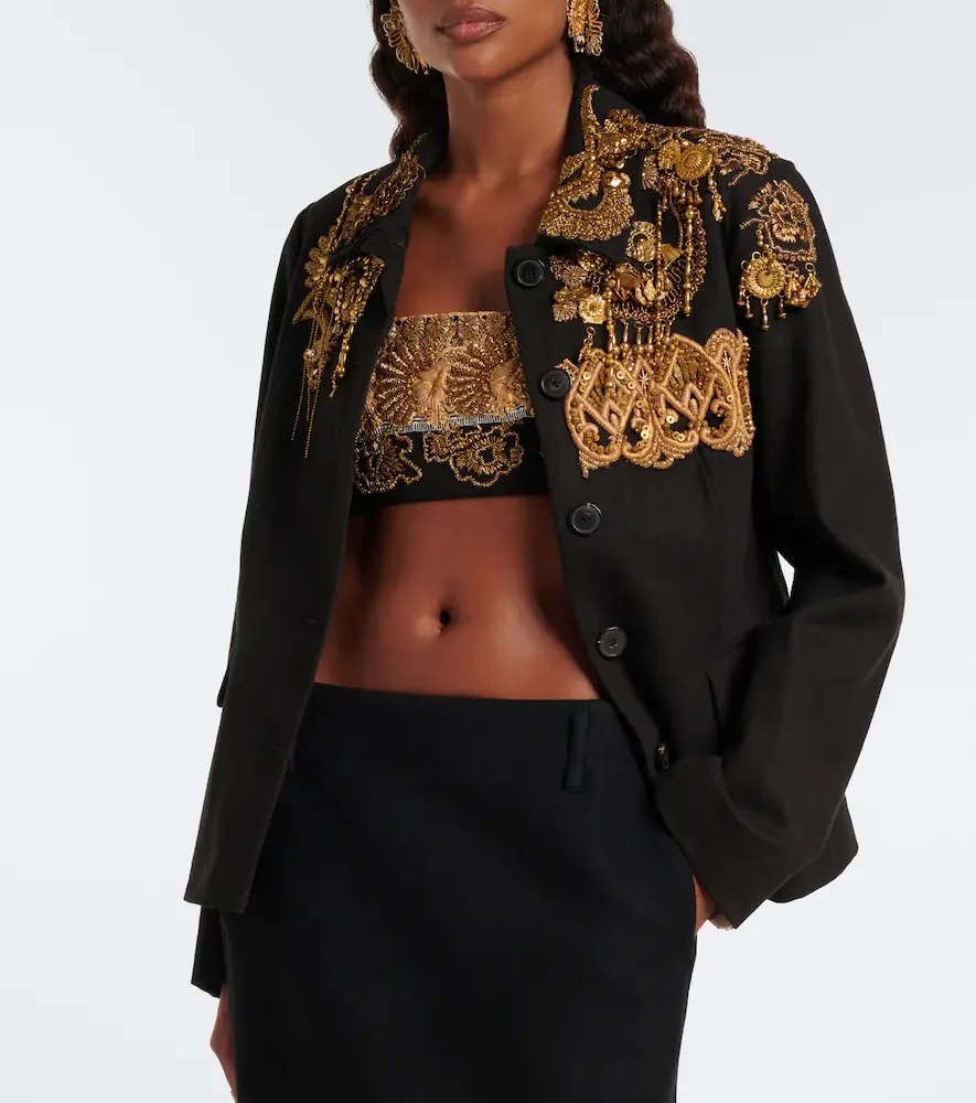 Dries Van Noten Embroidered cotton bandeau top | Thumbnail 4