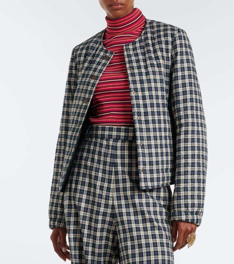 Dries Van Noten Checked quilted cotton-blend jacket | Thumbnail 5