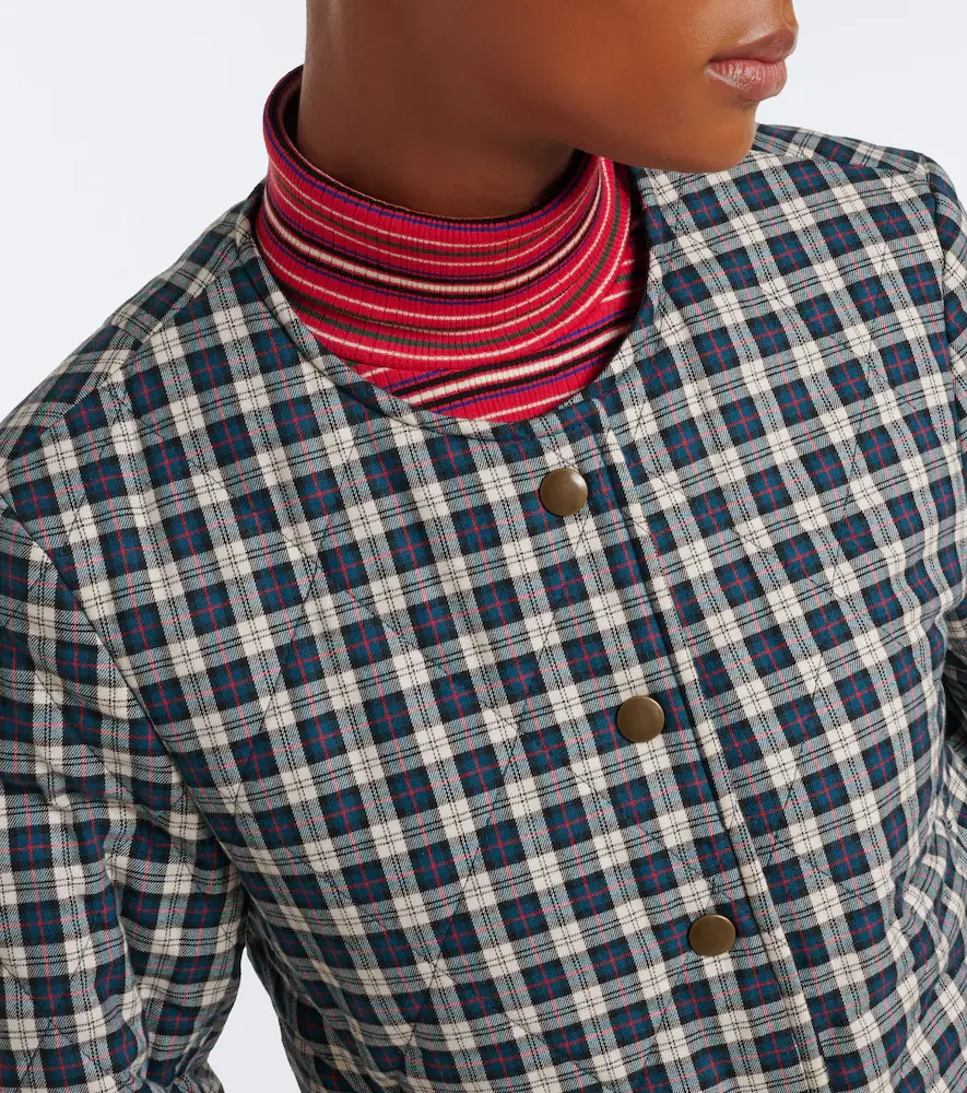 Dries Van Noten Checked quilted cotton-blend jacket | Thumbnail 7