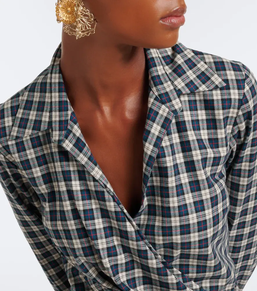 Dries Van Noten Draped plaid cotton flannel shirt | Thumbnail 2 Dries Van Noten Draped plaid cotton flannel shirt | Thumbnail 2