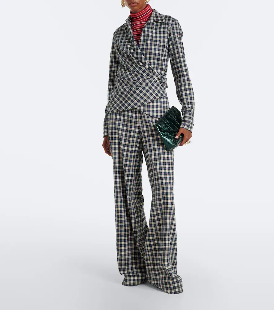 Dries Van Noten Draped plaid cotton flannel shirt | Thumbnail 6 Dries Van Noten Draped plaid cotton flannel shirt | Thumbnail 6