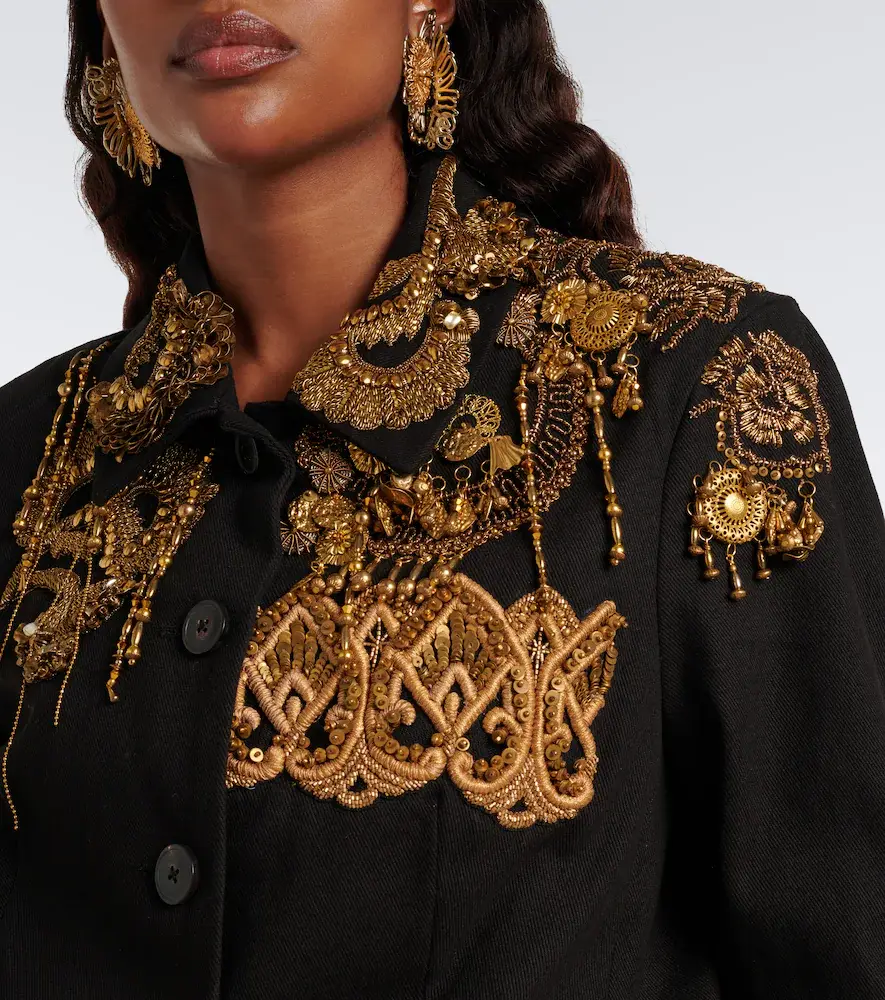 Dries Van Noten Embellished cotton twill blazer | Thumbnail 3 Dries Van Noten Embellished cotton twill blazer | Thumbnail 3