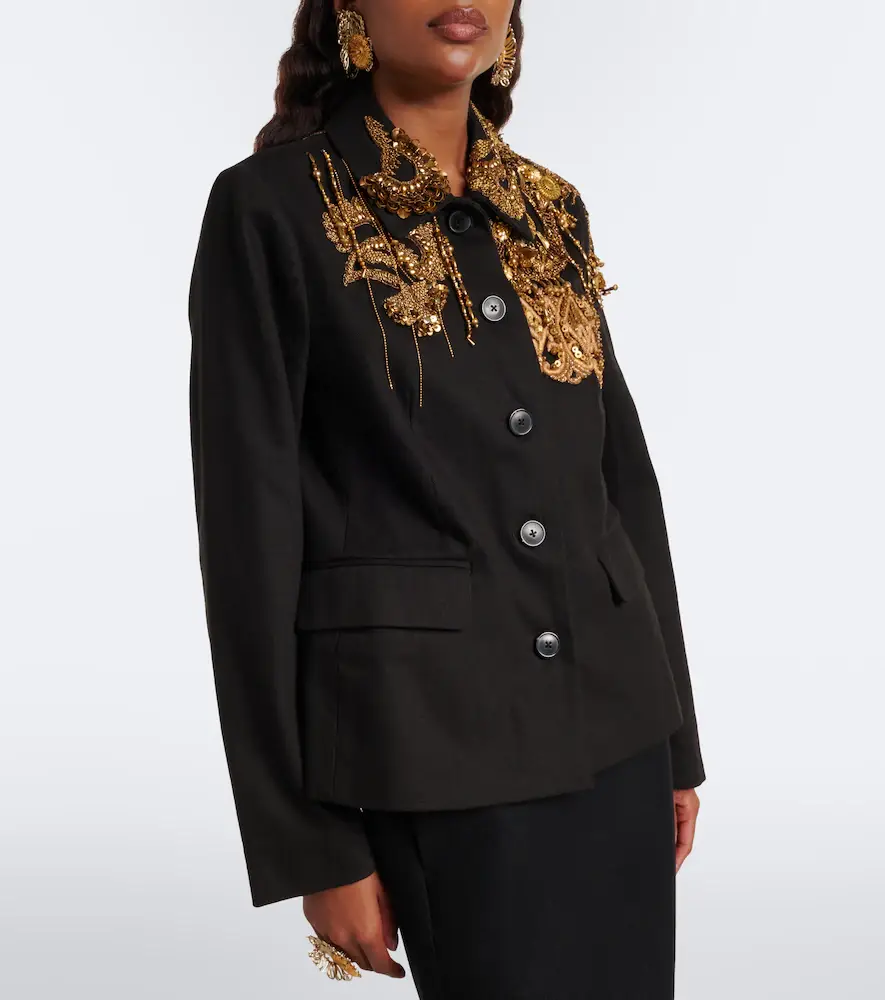 Dries Van Noten Embellished cotton twill blazer | Thumbnail 6 Dries Van Noten Embellished cotton twill blazer | Thumbnail 6