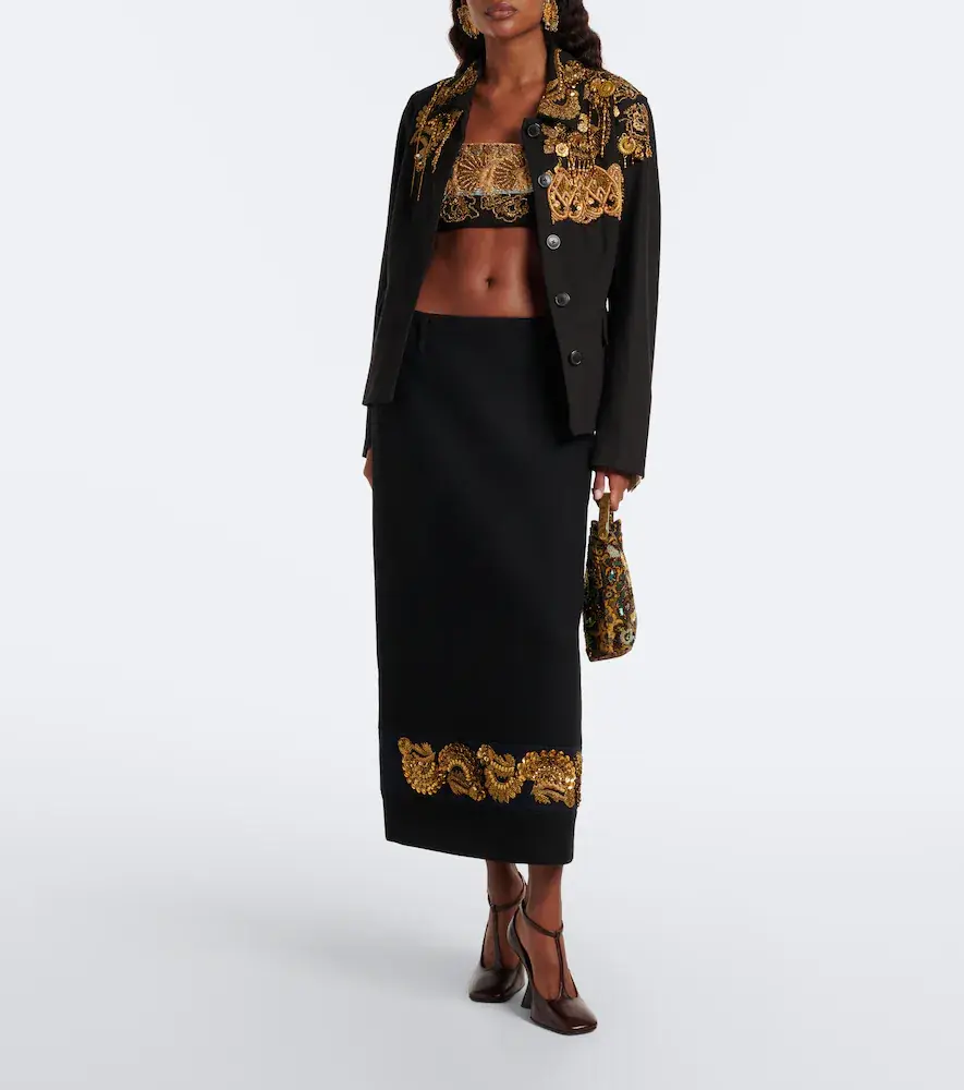 Dries Van Noten Embellished cotton twill blazer | Thumbnail 7 Dries Van Noten Embellished cotton twill blazer | Thumbnail 7