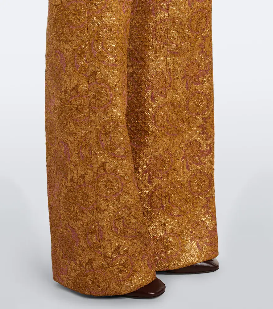 Dries Van Noten Belted jacquard wide-leg pants | Thumbnail 5