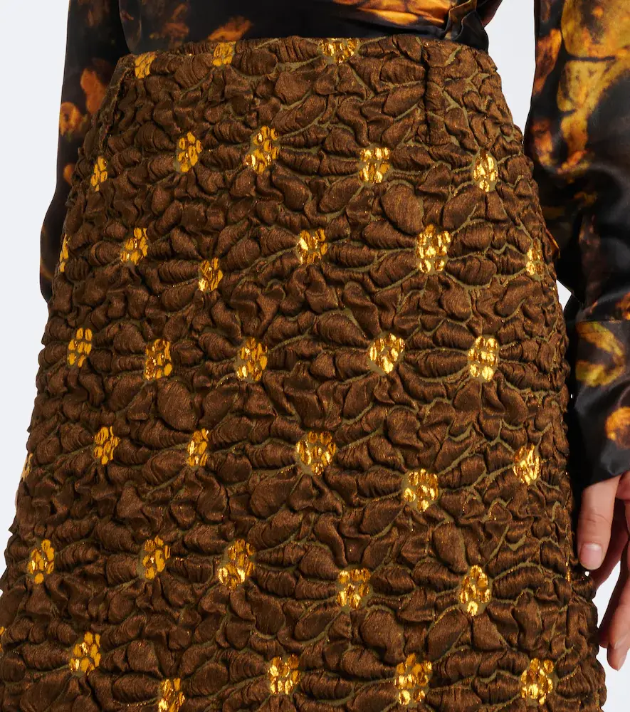 Dries Van Noten Embellished floral cloqué midi skirt | Thumbnail 3 Dries Van Noten Embellished floral cloqué midi skirt | Thumbnail 3
