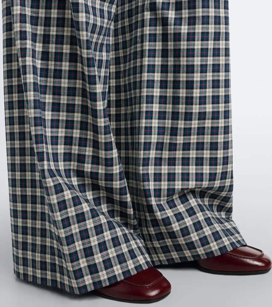 Dries Van Noten Checked cotton flannel wide-leg pants | Thumbnail 3 Dries Van Noten Checked cotton flannel wide-leg pants | Thumbnail 3