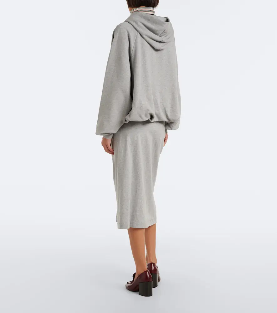Dries Van Noten Draped cotton jersey midi skirt | Thumbnail 4 Dries Van Noten Draped cotton jersey midi skirt | Thumbnail 4