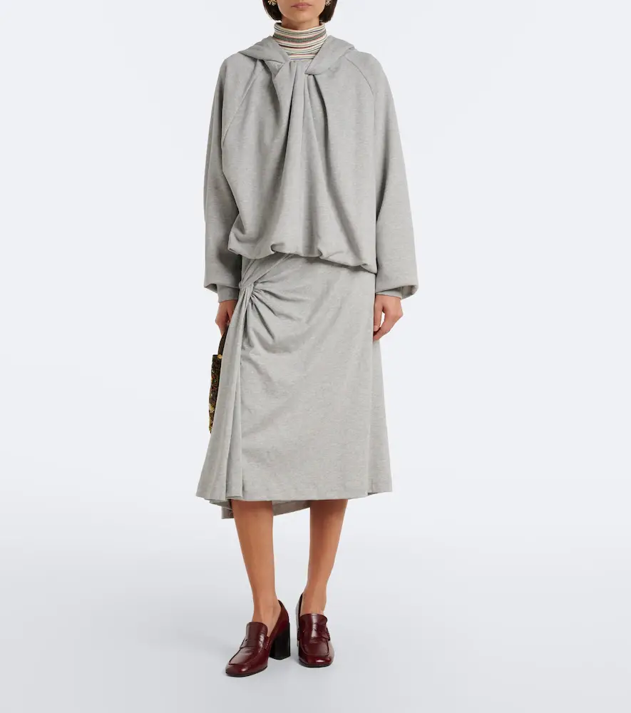 Dries Van Noten Draped cotton jersey midi skirt | Thumbnail 5 Dries Van Noten Draped cotton jersey midi skirt | Thumbnail 5