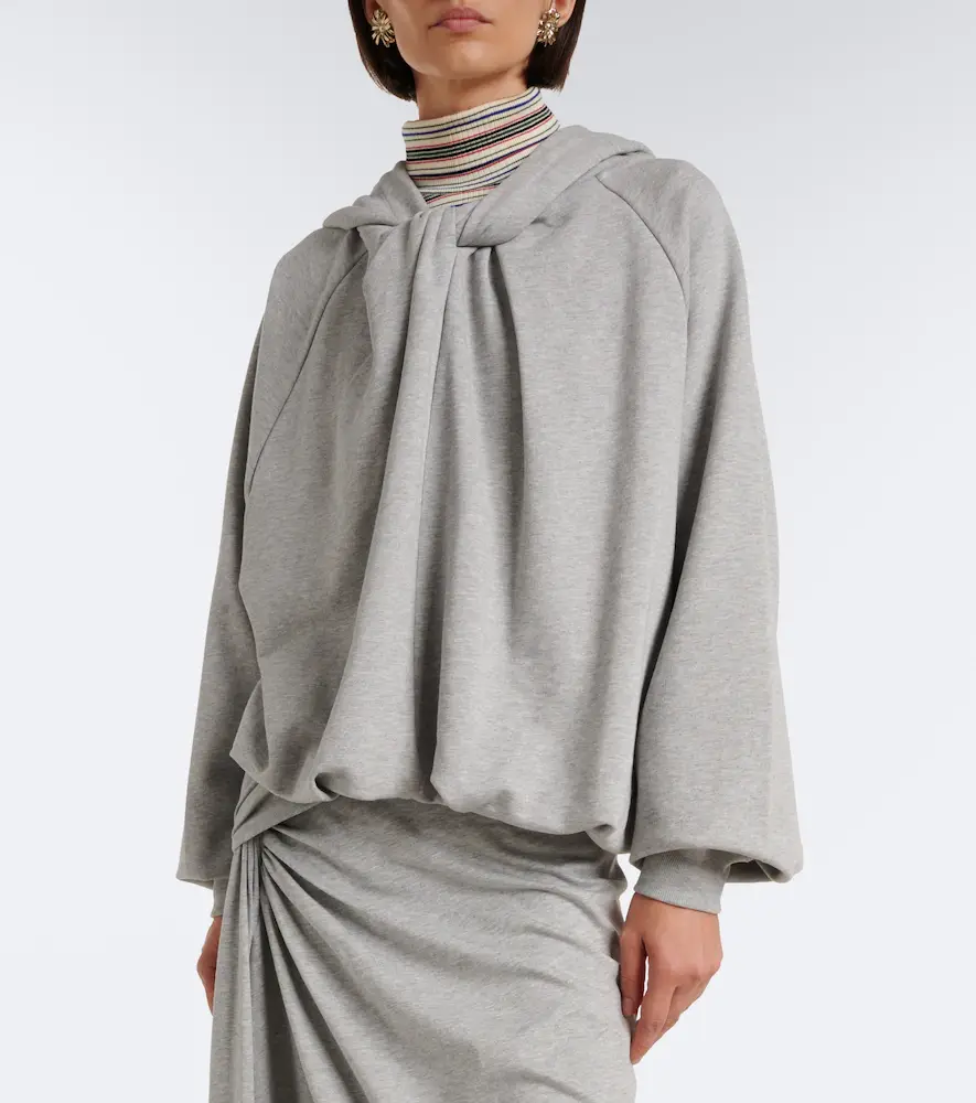 Dries Van Noten Draped cotton jersey hoodie | Thumbnail 2 Dries Van Noten Draped cotton jersey hoodie | Thumbnail 2