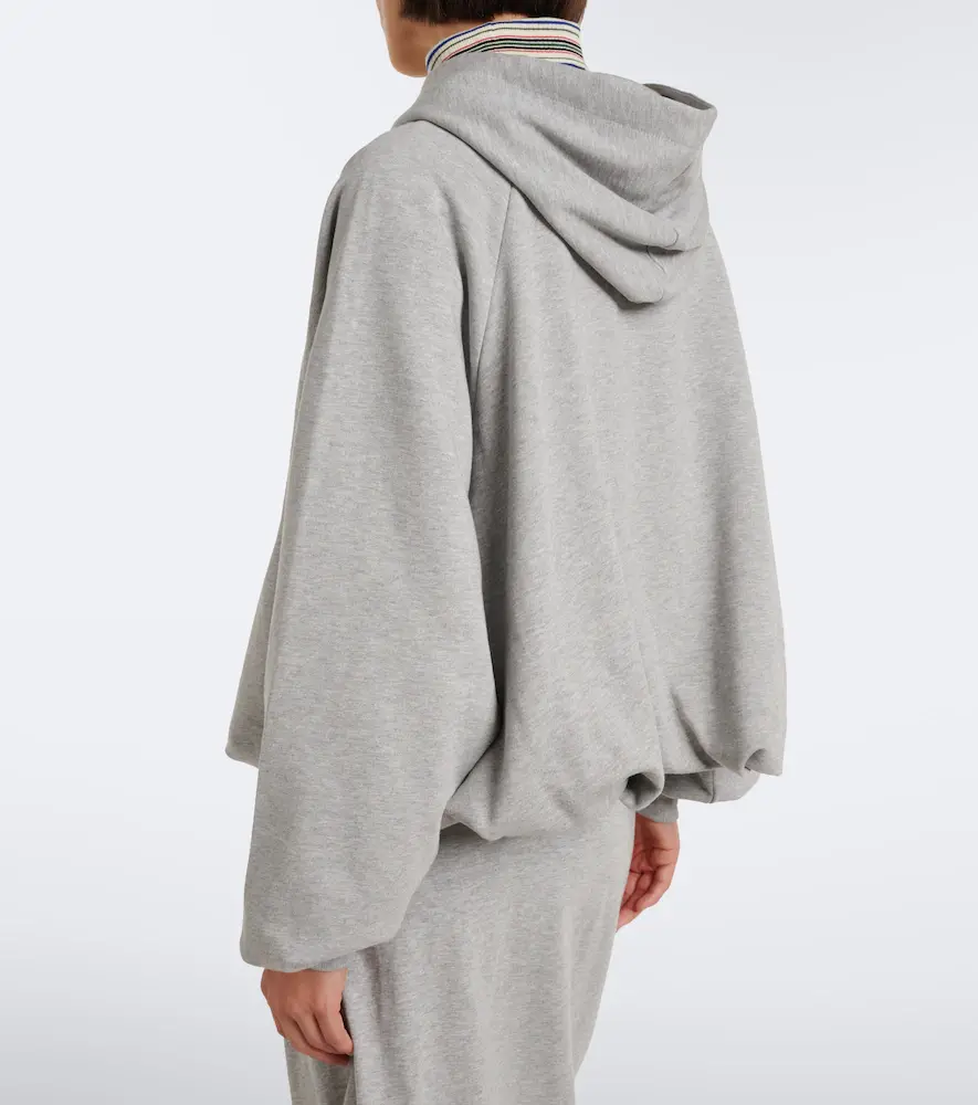 Dries Van Noten Draped cotton jersey hoodie | Thumbnail 3 Dries Van Noten Draped cotton jersey hoodie | Thumbnail 3