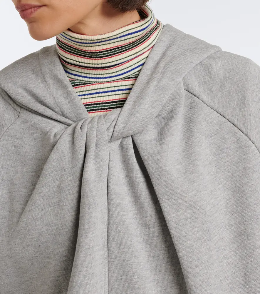 Dries Van Noten Draped cotton jersey hoodie | Thumbnail 6 Dries Van Noten Draped cotton jersey hoodie | Thumbnail 6