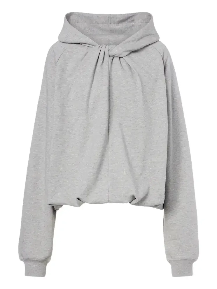 Draped cotton jersey hoodie Draped cotton jersey hoodie