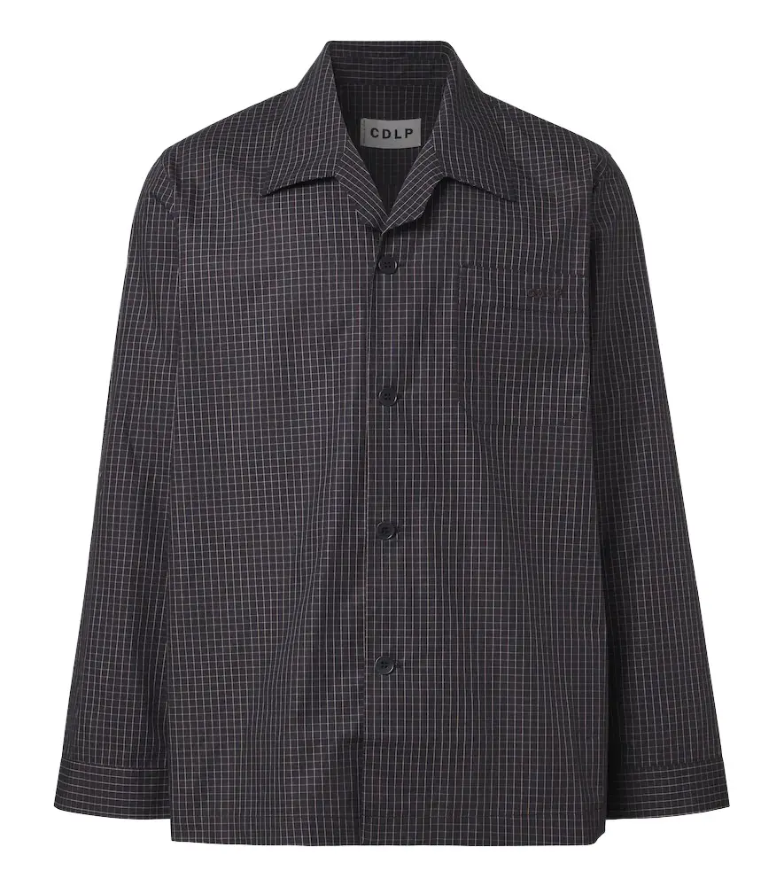 CDLP Checked cotton pajama shirt