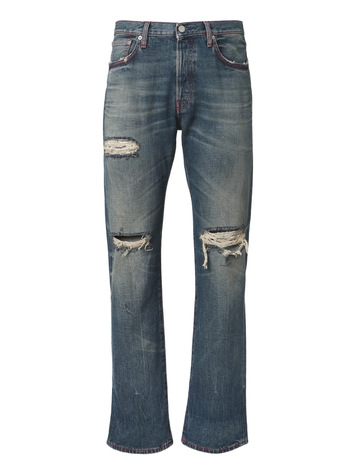 Re-edition distressed straight jeans Re-edition distressed straight jeans